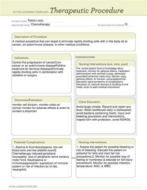 Chemotherapy Ati Template