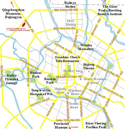chengdu tour map,china chengdu tourist map