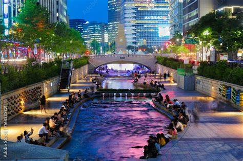 Cheonggyecheon Stream at Night