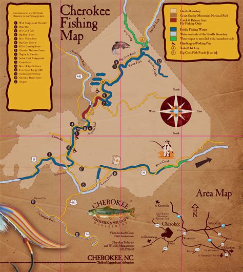 Cherokee Trout Fishing Map