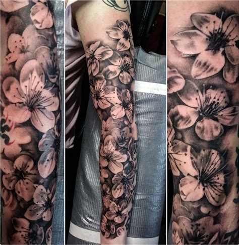 Cherry Blossom Half Sleeve Tattoo Designs