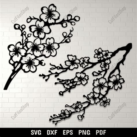 Download Cherry Blossoms SVG File - SVG Design Commercial Use DXF Files