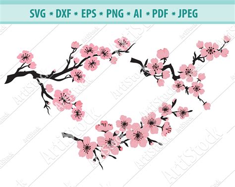 Download Cherry Blossoms SVG File - SVG Design for Cricut Machine