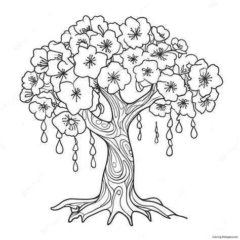 Cherry Tree Coloring Page