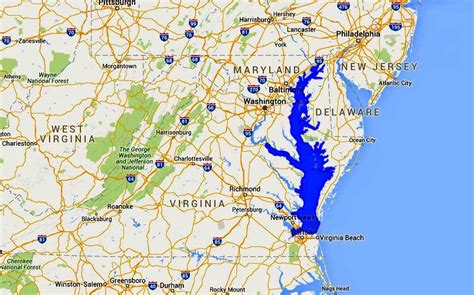 Chesapeake Bay & Virginia Eastern Shore Map Printable Map Of