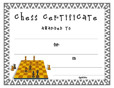 Chess Tournament Participation Certificate, Award Stock Vector