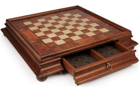 Grand English Style Chess Set with Storage Drawers Pieces are Tournament Sized and Hand Carved