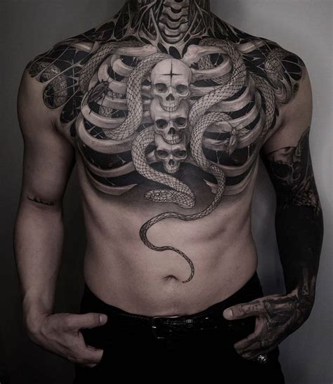 Chest And Neck Tattoos