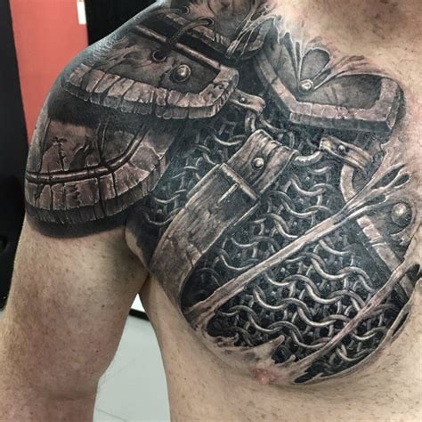 Mayan Inspired Chest Plate Tattoo Abyss Montreal