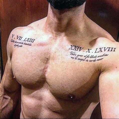 Chest Roman Numeral Tattoo