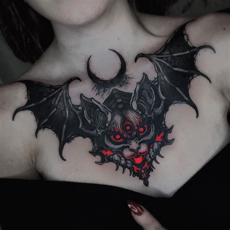 Chest Tattoo Bat