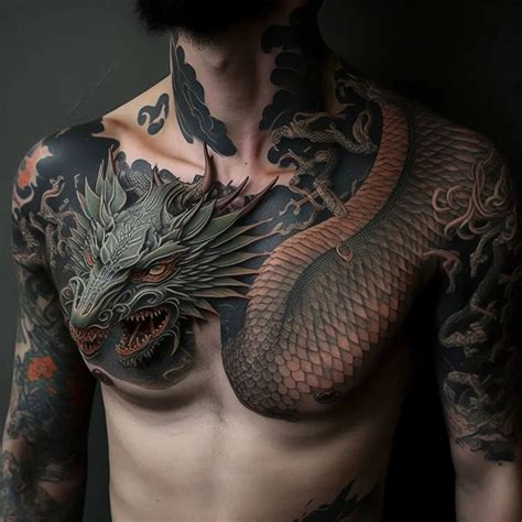 Chest Tattoo Dragon