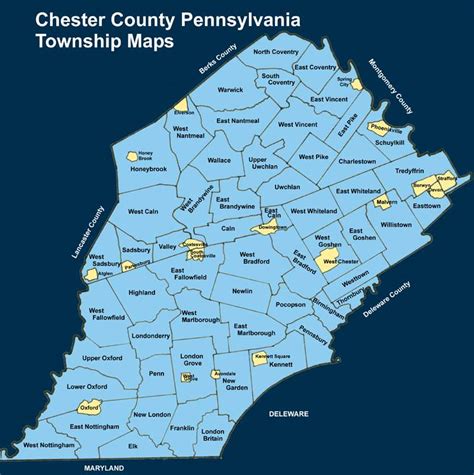 Chester County, Pa. Townships, Boroughs, and Villages......