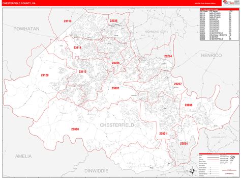 Chesterfield Zip Code Map, Virginia Chesterfield County Zip Codes