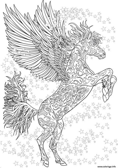 Cheval Licorne A Colorier