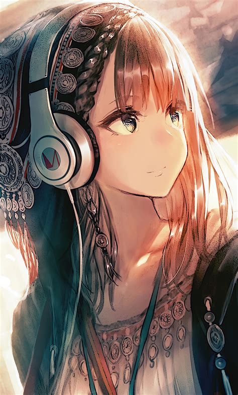 Chibi Anime Girls With Headphones Wallpaper