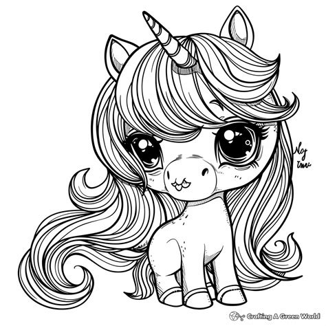 Chibi Unicorn Coloring Pages