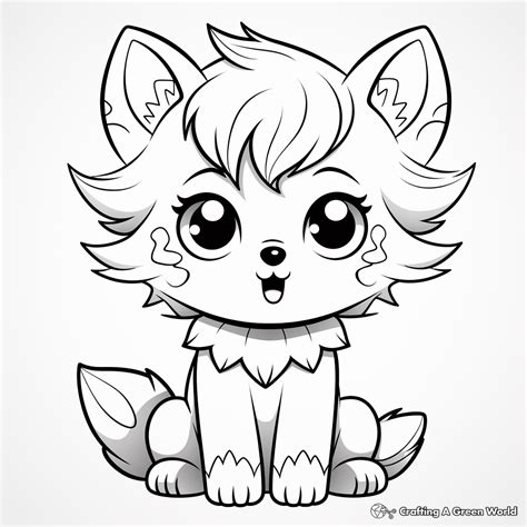 Chibi Wolf Coloring Pages