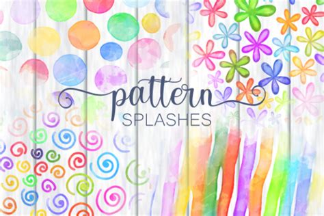 Download Chic Rainbow Watercolor Pattern Splashes Cut Images