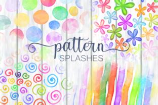 Download Chic Rainbow Watercolor Pattern Splashes for Cricut Machine