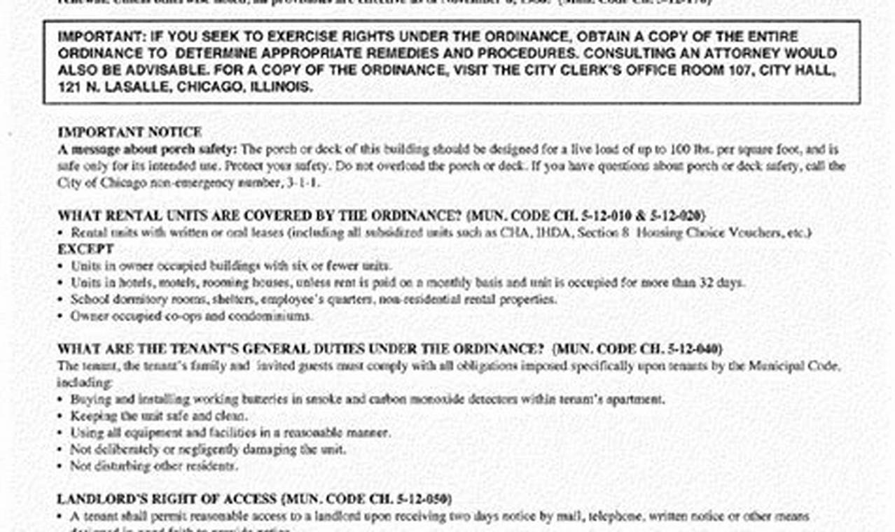 Chicago Landlord-Tenant Ordinance 2024