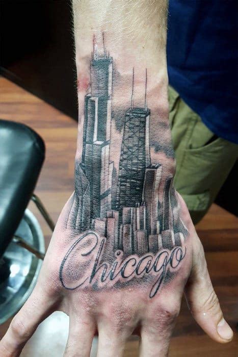 Chicago skyline tattoo Chicago flag tattoo, Skyline