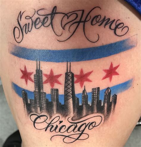 50 Chicago Flag Tattoo Designs For Men Illinois Ink Ideas