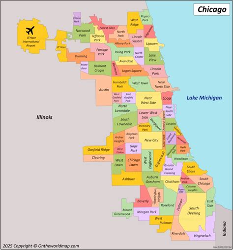 Chicago map districts 2 Chicago neighborhoods map, Chicago map