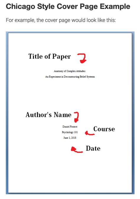 Chicago Cover Page Template