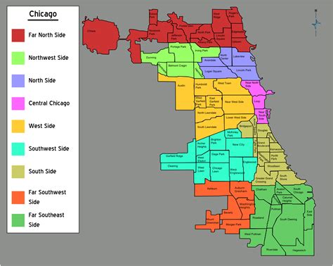 Chicago Neighborhoods Map Etsy