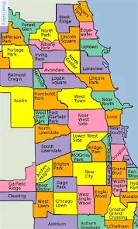 Chicago Neighborhood Map 22" x 28" MultiColor Screenprint