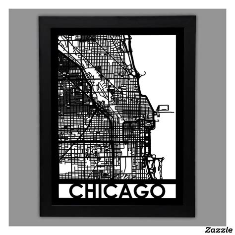 Map of CHICAGO USA America Home Decor Wall decor Etsy in 2021 City