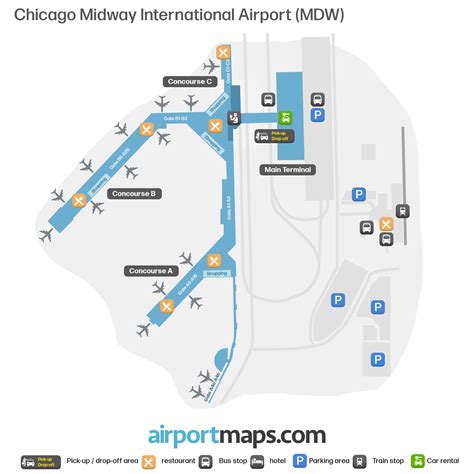 Midway Airport Map Chicago Luxury Sedan