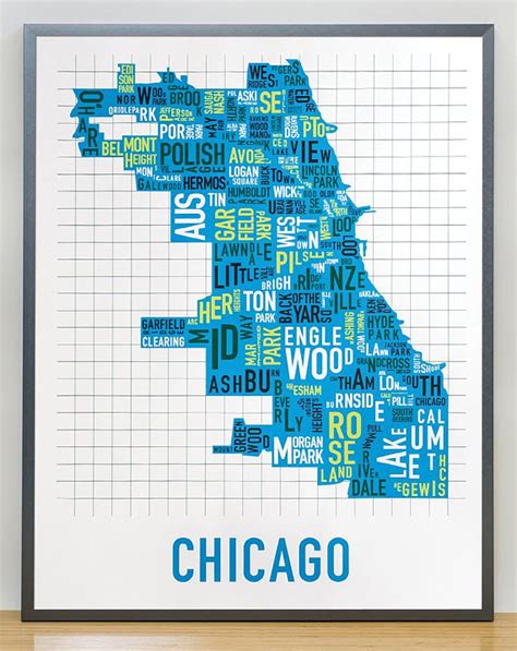 Chicago Typography Neighborhood Map on Behance