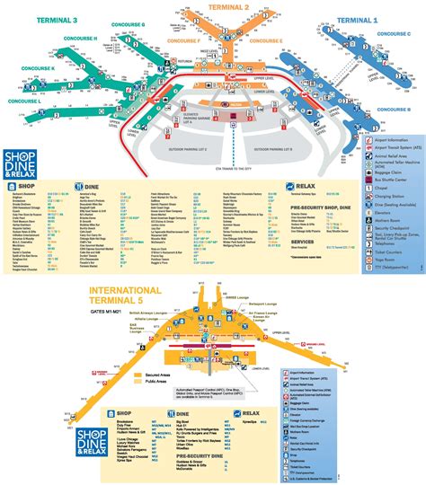 Chicago Chicago O'hare International (ORD) Airport Terminal Map