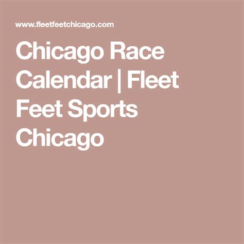 Chicago Race Calendar