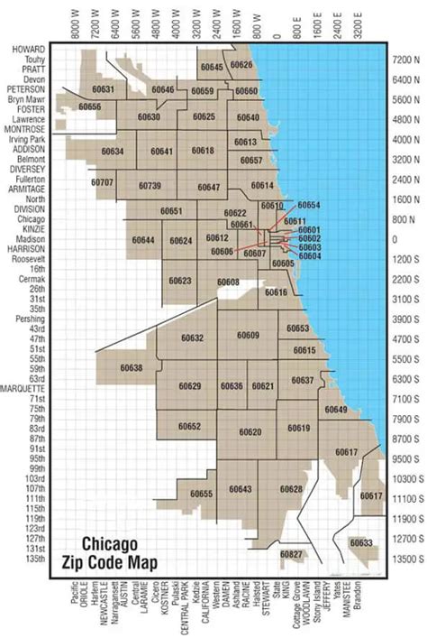 30 Chicago Zip Codes Map Maps Database Source