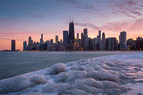 Chicago winter skyline