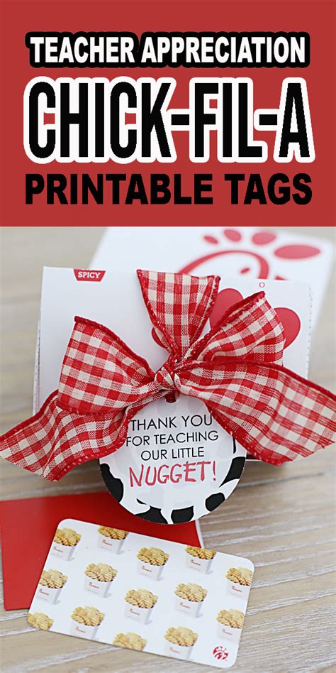 Chick Fil A Teacher Appreciation Printable