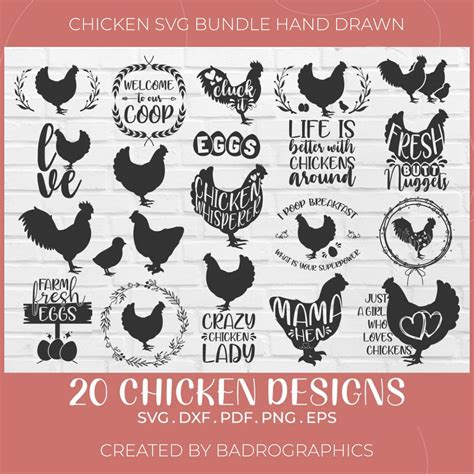 Download Chicken SVG Cut Files, Chicken Bundle Cut Files
