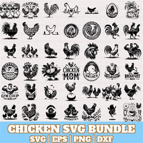 Download Chicken SVG Cut Files, Chicken Bundle for Cricut Machine