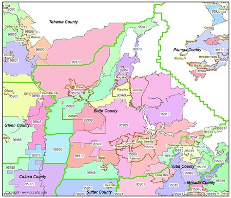 Chico Zip Code Map