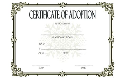 Printable Adoption Certificate Printable Word Searches