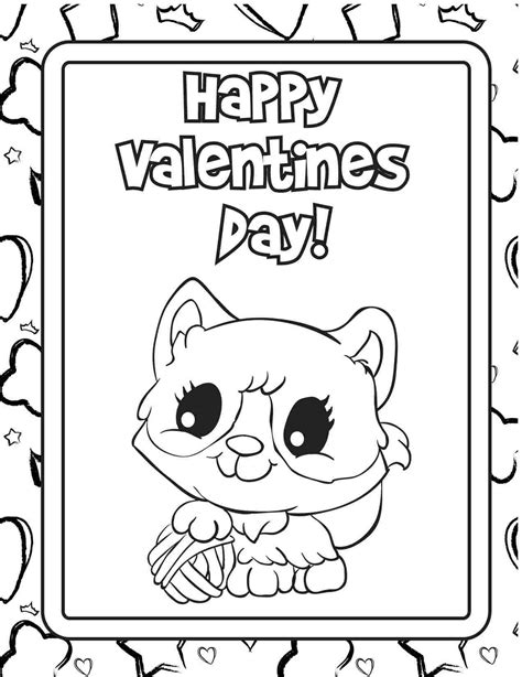 Children's Printable Valentine Cards To Color