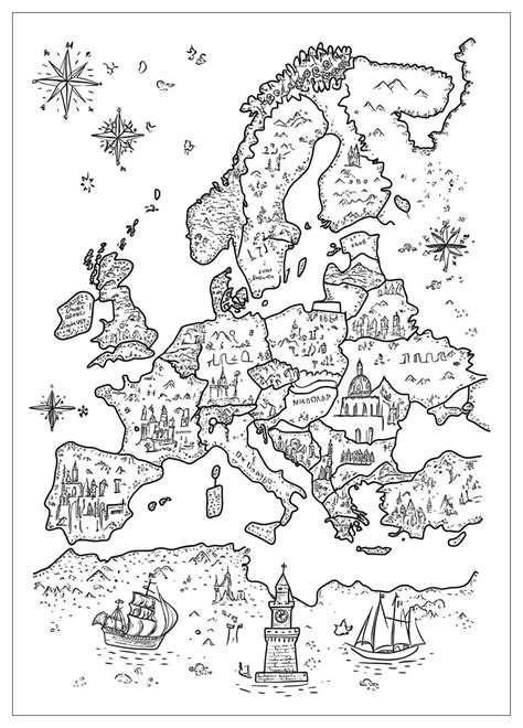 Blank Europe Coloring Map Coloring Home