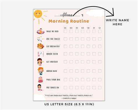 Childrens Morning Routine Chart