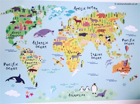 Illustrated Map of the World for Kids (Children's World Map) Kids