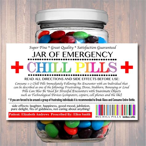 Chill Pill Label Free Printable