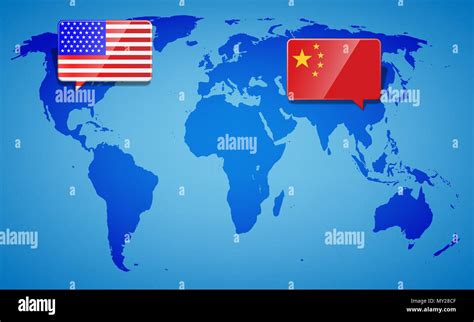 United states map and China map with shaking hands 647598 Vector Art at
