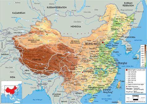 Physical Map of China